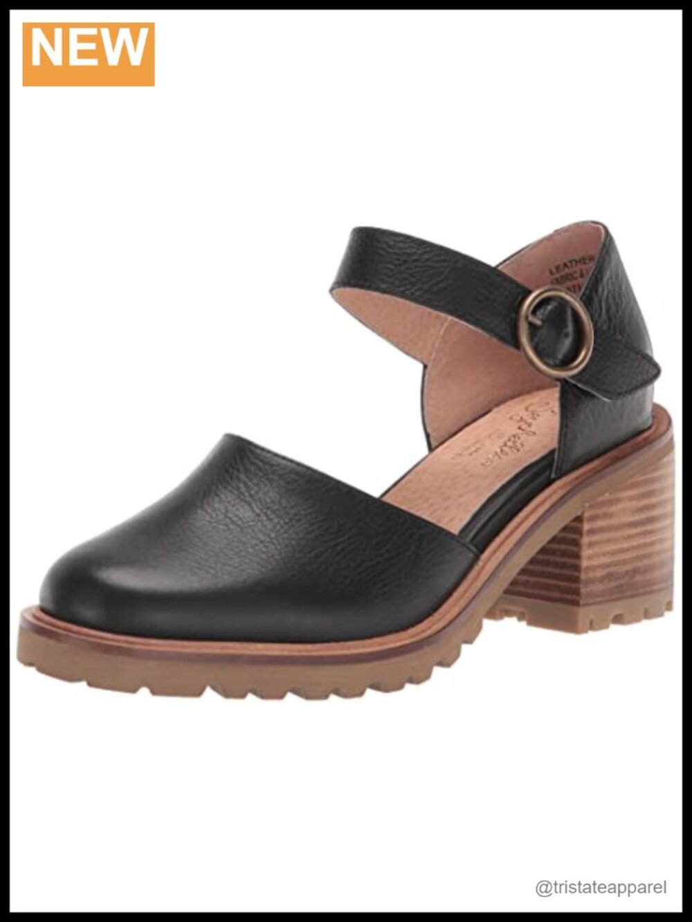 Seychelles Leather Heeled Mary Jane Pump Sandal Buckle